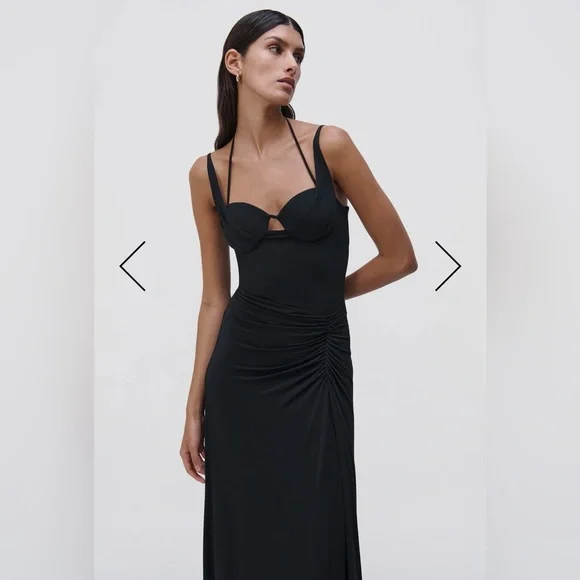 New Jonathan Simkhai Naomi Black Midi Dress - Picture 10 of 13